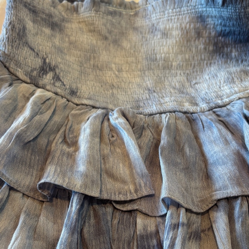 Mustard Seed Blue Ruffled Mini Skirt - Picture 3 of 3